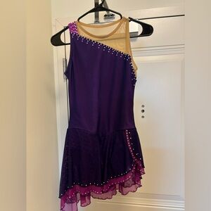 Brad Griffies Purple Asymmetrical Figure Skating Dress